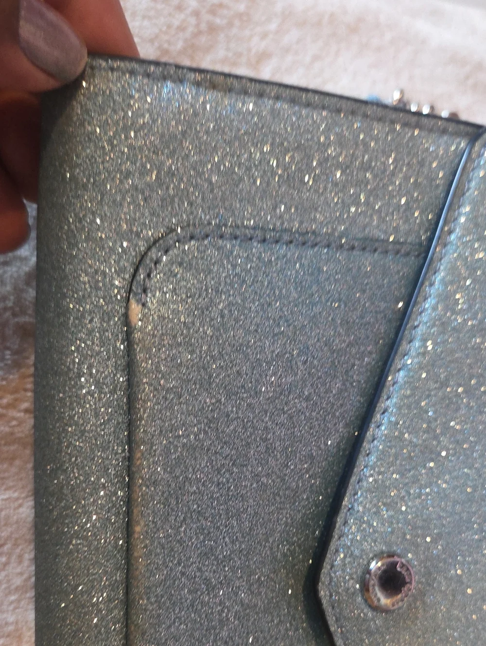 kate spade Silver Glitter Envelope Crossbody
